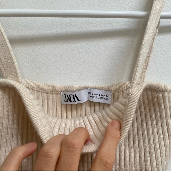 Zara Ribbed Knit Crop Top S - Picture 2 of 5